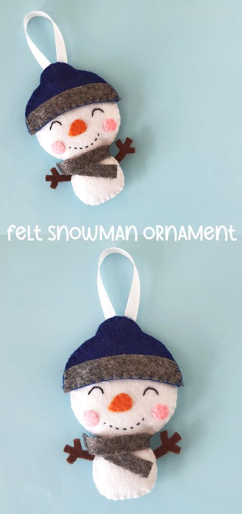 Snowman Felt Patterns Free Printable, Free Felt Patterns Printables Christmas, Free Patterns For Felt Christmas Ornaments Templates, Felt Snowman Ornament Pattern Free, Felt Ornaments Patterns Free Diy Crafts, Felt Christmas Patterns Free, Snowman Sewing Patterns Free, Free Christmas Felt Patterns, Handmade Felt Ornaments Free Pattern