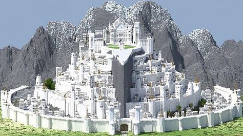 Arch Minecraft, Minecraft Castle Blueprints, Minas Tirith, Fantasy City Map, All Minecraft, Minecraft Structures, Minecraft Games, Minecraft Castle, Amazing Minecraft