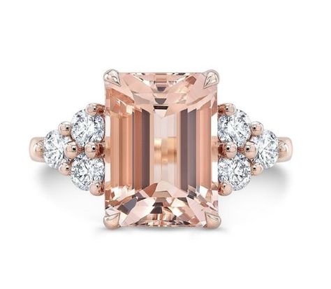 Morganite Rings, Morganite Diamond Engagement Ring, Peachy Blush, Antique Style Rings, Family Jewelry, Heirloom Jewelry, Peach Morganite, Simulated Diamond Rings, Morganite Diamond