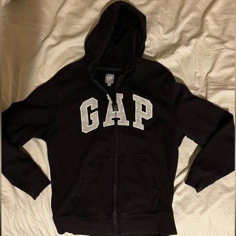 Gap black hoodie zip up Gap Zip Up Hoodie, Black Zip Hoodie, Gap Hoodie, Hoodie Zip, Gap Jacket, Hoodie Outfit, Zip Up Hoodie, Black Hoodie, Zip Hoodie