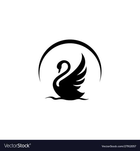 Swan Logo Design, Black Swan Tattoo, Swan Wings, Swan Tattoo, Sign Illustration, Swan Logo, Strength Tattoo, Fabric Drawing, Moon Logo