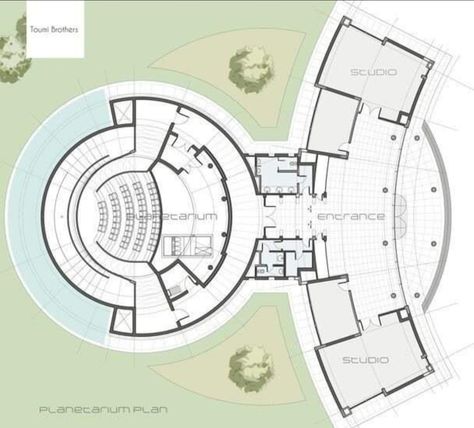 School Campus Layout, Planetarium Architecture, Arcade Design, Public Library Design, Building Design Plan, Rotary Telephone, College Architecture, Theatre Inspiration, Campus Design