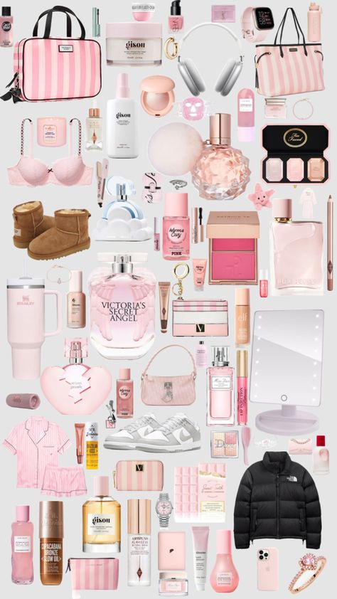 Beauty Pink Aesthetic, Wishlist Pink, Pink Wishlist, Pink Princess Aesthetic, Girly Christmas Gifts, Girl Routine, Beauty Wishlist, Teen Christmas Gifts, Cute School Stationary