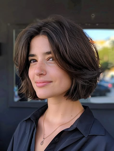 Chic Layered Bob Haircuts for a Stylish Look Edgy Straight Haircuts, Pixie Haircut Straight Hair, Sleek Lob, Straight Layers, Bob Pendek, Cool Hairstyles For Girls, Layered Bob Haircuts, Chin Length Hair, Hair Inspiration Short