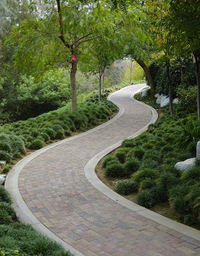 Running Bond Paver Walkway, Concrete Border  Walkway and Path  Landscaping Network  Calimesa, CA Paving Stones Walkway, Walkway Pavers, Concrete Pavers Walkway, Brick Works, Backyard Walkway, Walkway Landscaping, Walkway Design, Outdoor Walkway, Paver Walkway