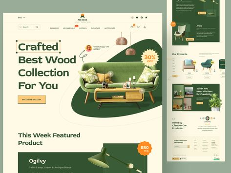 Product Landing Page Design, Product Landing Page, Furniture Website, Ui Design Website, Ecommerce Web, Ecommerce Website Design, Webpage Design, Web Layout Design, Website Layout