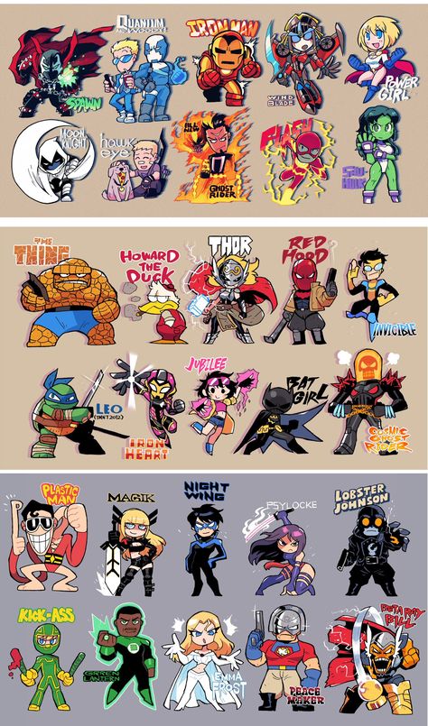 Chibi Character Art, Superhero Logo Design, American Cartoon Style, Super Hero Drawings, Graffiti Characters Cartoons, Shocker Marvel, Heroes And Villains, Villain Character, Univers Dc