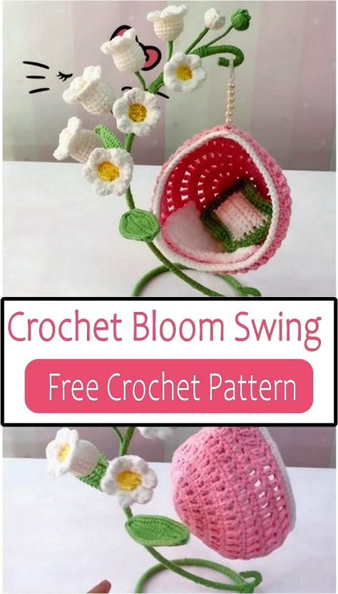 Detailed Crochet Amigurumi, Hanging Flowers Crochet, Crochet Flower Decor, Crochet Garden Ideas, Crochet Flower Ideas, Crochet Plants Free Pattern, Crafts Ideas For Adults, Nature Crochet, Plant Crochet