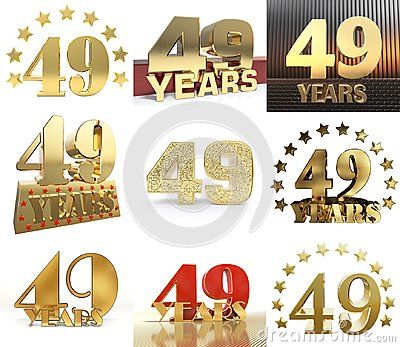 Set of number forty nine year 49 year celebration design. Anniversary golden number template elements for your birthday party. 3D illustration. 52nd Wedding Anniversary, 100 Years Celebration, 73rd Birthday, Celebration Design, Golden Number, Number Templates, Wedding Anniversary Wishes, Birthday Party Set, Parents Anniversary