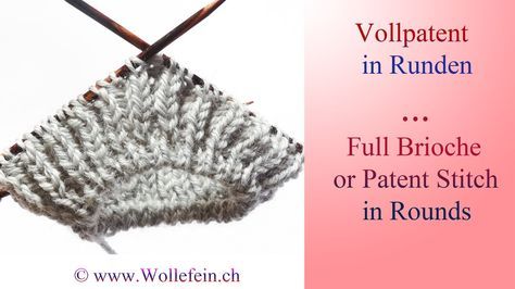 Brioche Knitting, Brioche Stitch, Learn How To Knit, Purl Stitch, Knitting Videos, How To Purl Knit, How To Knit, Knit In The Round, Crochet Instructions