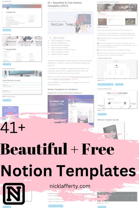 Notion School Notes Template, How To Use Notion Templates, Google Calendar And Notion, Free Notion Student Template, Free Notion Templates Aesthetic Dashboard, Notion Aesthetic Template Student, Notion Template Ideas Small Business, Notion Budget Template Aesthetic, Notion Journal Template Free