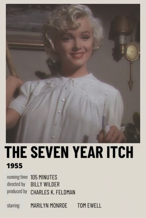 The Seven Year Itch Poster, Marilyn Monroe Movie Posters, Oldschool Quotes, Old Movies To Watch, 50s Movies, 60s Movies, Romcom Movies, The Seven Year Itch, Marilyn Monroe Movies