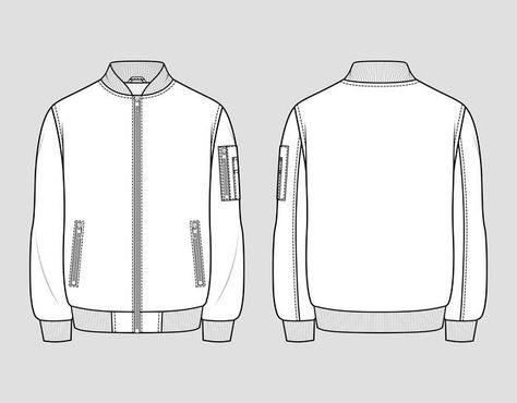 Drawing On Clothes, Clothing Vector, Pola Jaket, Mens Jacket Pattern, Girls Western Dresses, Technical Sketch, Jacket Mockup, Fashion Sketches Men, Jacket Drawing