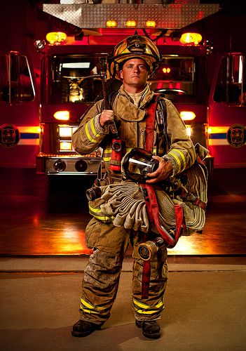 My version of Joe McNally's firefighter night shoot Firefighter Senior Pictures, Firemen Pictures, Environmental Portraiture, Joe Mcnally, Firefighter Photography, Firefighter Calendar, Night Photoshoot, Firefighter Girlfriend, Night Shoot