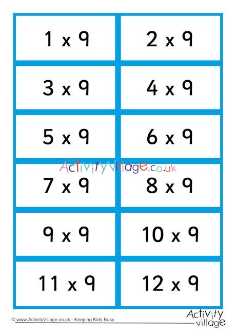 9 times table flash cards Times Table Flash Cards, Multiplication Table Printable, 9 Times Table, 4 Times Table, 12 Times Table, Division Flash Cards, Times Tables Games, Times Tables Worksheets, Emoji Craft