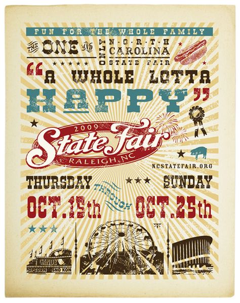 nc state fair Fair Poster Design, State Fair Party, State Fair Theme, County Fair Theme, Typography Background, State Fairs, Fair Poster, Fair Theme, Country Fair