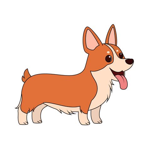 How to Draw A Corgi Step by Step Corgi Drawing Easy, Drawing Corgi Dog, Corgi Sketch Doodles, Cartoon Corgi Drawing, Cartoon Corgi, Corgi Butts Cartoon, Corgi Face, Corgi Drawing, Nose Drawing