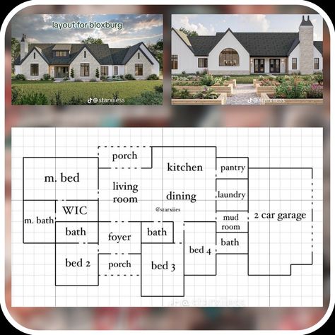 Bloxburg House Farmhouse Layout, Small Modern Bloxburg House Layout, 1 Level Bloxburg House Layout, Bloxburg House Plans 1 Floor, Bloxburg Floor Plans 1 Story, Layout 1 Story Bloxburg, Bloxburg House Ideas Big Layout, 100 Best Bloxburg House Builds, Bloxburg House Ideas 1 Story Layout Big