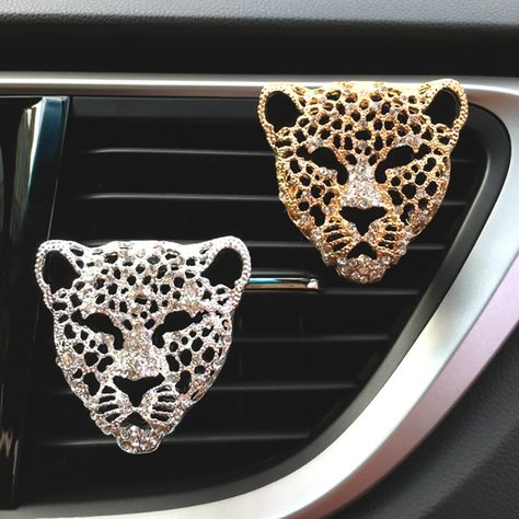 Car Necessities, Leopard Interior, Bling Car Accessories, Cute Cheetah, Perfume Container, Leopard Face, Leopard Head, Cat Store, Girly Car