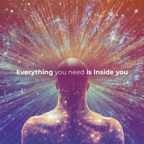 "Everything you need is inside of you." ✨ This profound statement serves as a reminder of our inherent strength and potential. 💪 The image of a person surrounded by gold and infused with cosmic energy symbolizes the boundless resources we carry within ourselves. Gold represents purity, wisdom, and wealth—qualities that are innate in all of us. The cosmic energy signifies the limitless power of the universe, echoing the vast capabilities of the human spirit. When we tap into our inner r... Themes Of Consciousness, We Are Not Human Beings Having A Spiritual Experience, We Are Energy Consciousness, Spiritual Dimensions Universe, Top Business Books, Inner Strength Quotes, Higher State Of Consciousness, Answer To Life, High Vibes