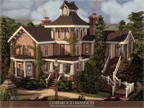 MychQQQ's Darkwood Mansion Sims 4 Houses Mansions Floor Plans, Sims Mansion Ideas, Sims 4 Victorian Mansion, Sims4 Mansion, Sims 4 Houses Mansions, Sims 4 Mansion Ideas, Sims 4 Mansion Cc, Sims 4 Big Family House, Sims Mansion