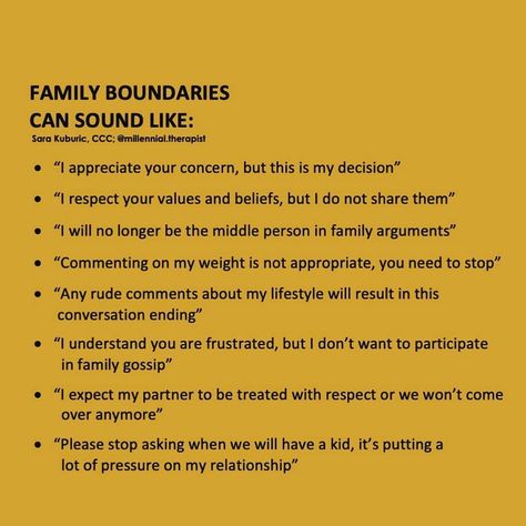 It's okay to set boundaries with family!!!     #momreally #parenthood #family #parents #millennial.therapist  #boundaries #healthyboundaries #boundaryconversations #healthycommunication #healthyrelationships #healthyattachment #emotionalintelligence ( #📷 @healingspacedoc ) Boundaries For Family, Boundaries For Parents, Journal Boundaries Ideas, Parental Boundaries, Parent Boundaries Quotes, Setting Boundaries Quotes Families, Boundaries With Family Quotes, Boundaries Parents, Boundaries Toxic Families