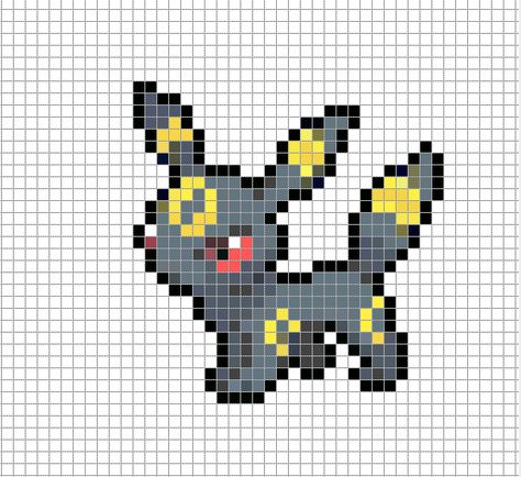 Perler Bead Umbreon, Umbreon Perler, Perler Sprites, Pokemon Perler, Pokemon Cross Stitch, Creative Thoughts, Pearl Beads Pattern, Kandi Ideas, Beads Pattern