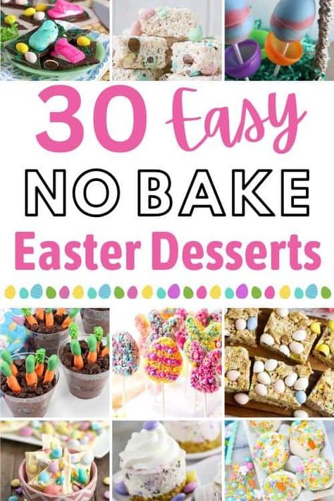 30 No Bake Easter Treats: Easy and Delicious Recipes Easter No Bake Treats, No Bake Easter Desserts, No Bake Recipes For Kids, Easter Pretzel Treats, Easter Bark Candy, Chocolate Rice Crispy Cakes, Easter Kids Food, Easter Chocolate Bark, Easter Rice Krispie Treats