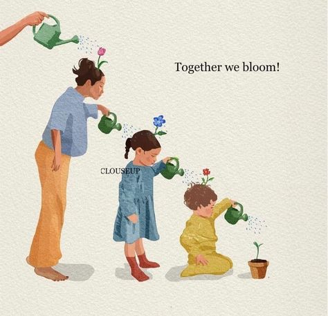 Family Psychology Illustration, Children Growing Up, Growing Plant Illustration, Motherhood Illustration Mother Art, Mother Illustration Art, Interconnectedness Art, Growing Up Illustration, Mother And Children Art, Mothers Illustration