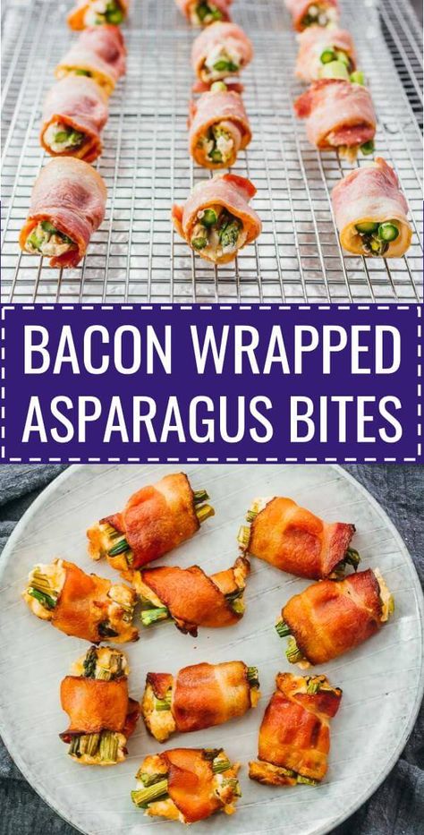 Tasty bacon wrapped asparagus bites with cream cheese and garlic filling! These bite-sized asparagus bundles are such an easy and simple appetizer that's baked in the oven. You can enjoy them as part of a healthy dinner, since they're low carb and keto. One of the best recipes to make when you're having company. #healthy #healthyrecipes #lowcarb #keto #ketorecipes #glutenfree #dinner #easydinner #asparagus #thanksgiving Asparagus Bites, Asparagus Bundles, Simple Appetizer, Wrapped Asparagus, Bacon Wrapped Asparagus, Low Carb Appetizers, Finger Food Appetizers, Asparagus Recipe, Recipes To Make