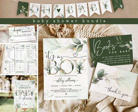 Baby Shower Greenery Theme Boy, Babyshower Invitation Boy, Eucalyptus Shower Bundle, Woodland Baby Shower Theme Boy Forest Animals Invitations, Baby Shower Invitations Forest Theme, Baby Shower Garcon, Price Is Right Games, Baby Word Scramble, Whats In Your Purse