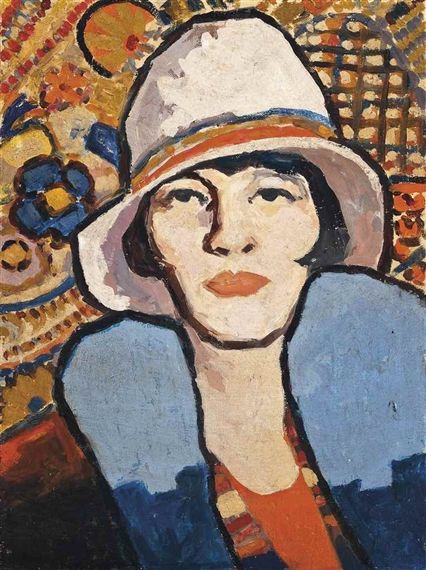 View The white hat By John Duncan Fergusson; oil on canvas-board; 16 x 12 in. (40.6 x 30.4 cm.); Signed; . Access more artwork lots and estimated & realized auction prices on MutualArt. Scottish Colourists, John Duncan, Rembrandt Van Rijn, Academic Art, Scottish Art, Scottish Artists, Art Consultant, Glasgow Scotland, Painted Paneling