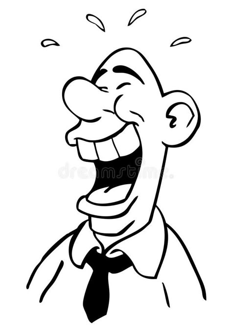 Cartoon drawing laughing man vector illustration Cartoon Laughing Face Drawing, Crazy Man Drawing, People Laughing Drawing, Laughing Face Drawing, Laugh Illustration, Laugh Drawing, Laughing Illustration, Laughing Drawing, Sick Emoji