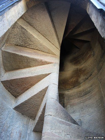 Stairs inside one of the pillars at Penshaw Monument Secret Stairs, Secret Staircase, Penshaw Monument, Old Row, Early Photos, The Wilds, Old Door, Antelope Canyon, F 1