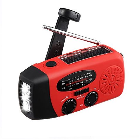 Noaa Weather Radio, Emergency Flashlight, Emergency Radio, Shortwave Radio, Portable Radio, Emergency Power, Hand Crank, Solar Charging, Camping Lights