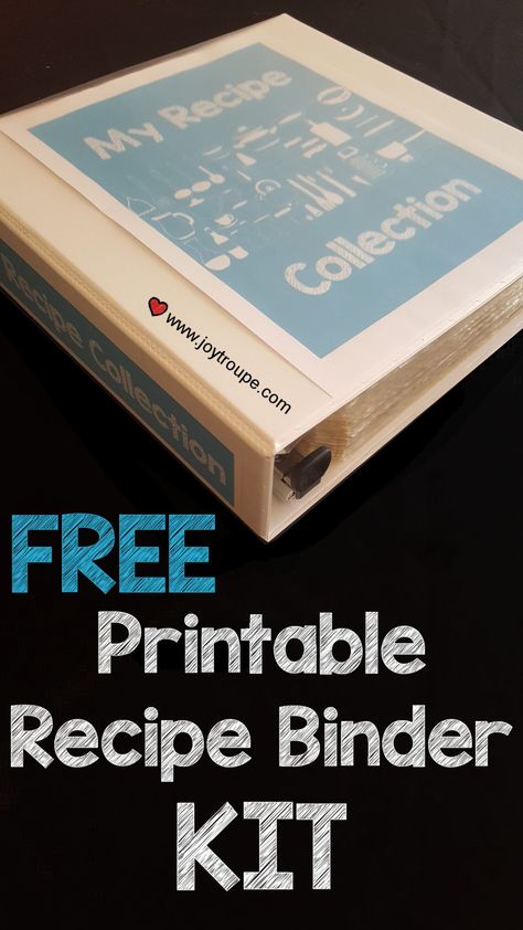 FREE Printable recipe binder kit > Joy Makin' Mamas Recipe Binder Printables Free, Organizing Binders, Scrapbooking Recipes, Cookbook Scrapbook, Cookbook Diy, Recipe Binder Cover, Organizing Recipes, Recipe Binder Printables, Diy Recipe Binder