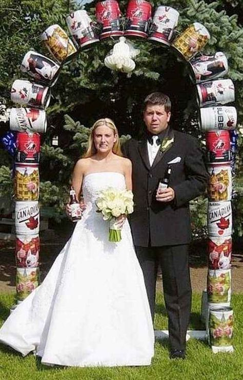 Because you may have a drinking problem. Wedding Keg, White Trash Wedding, Football Chiefs, Tacky Wedding, Funny Wedding Pictures, Friday Wedding, Diy Wedding Arch, Wedding Fail, Funny Wedding Photos