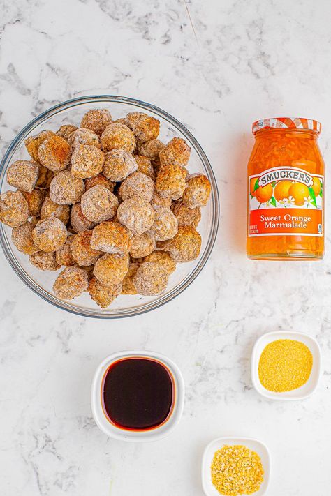 Orange Meatballs, Saucy Meatballs, Flavorful Meatballs, Orange Marmalade Recipe, Orange Jam, Glazed Meatballs, Chicken Meatball Recipes, Marmalade Recipe, Meatball Recipes Easy