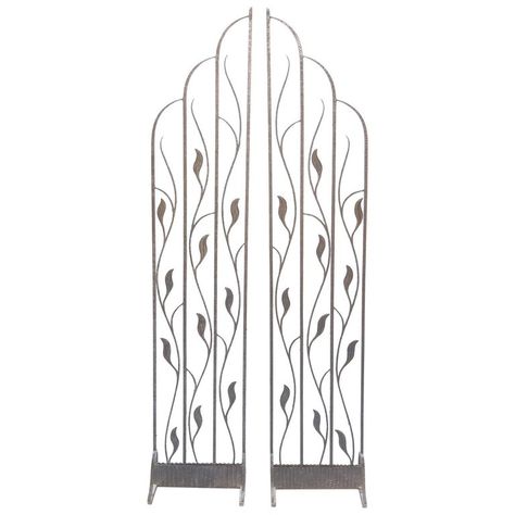 Art Deco Gate, Art Deco Room Divider, Iron Room, Art Deco Screen, Side Gate, Watercolor Wallpaper Iphone, Gazebo Plans, Gate Ideas, Wrought Iron Table