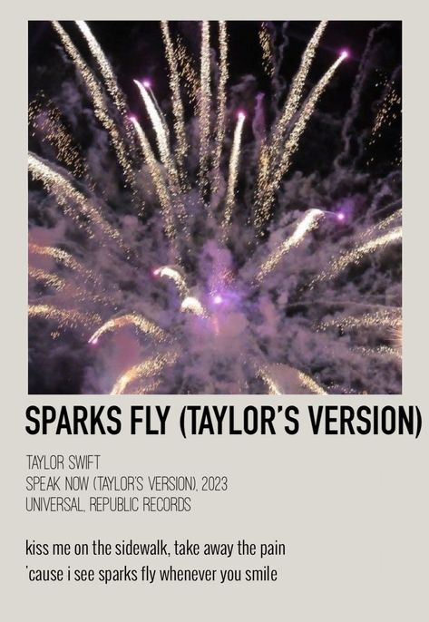 Polaroid Poster Taylor Swift, Sparks Fly Taylor Swift, Songs Poster, Poster Taylor Swift, Taylor Swift Enchanted, Polaroid Album, Minimal Posters, Song Posters, Aesthetic Era