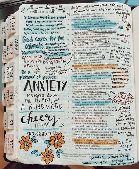 Bible Study Notes In Bible, Annotated Bible Aesthetic, Proverbs 2 Bible Journaling, Bible Journaling In Bible, Bible Notes In Bible, Bible Decorations Ideas, How To Take Notes In Your Bible, Easy Bible Journaling, Bible Journaling Inspiration