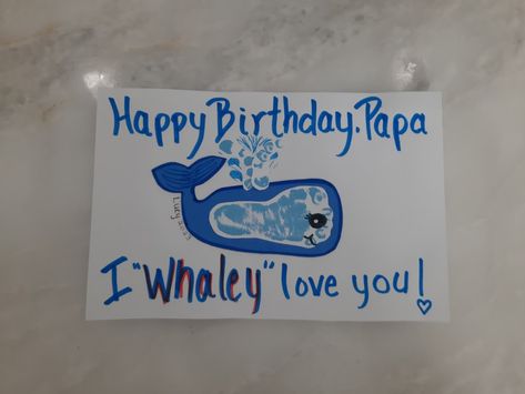 Blue Footprint Art, Whale Footprint Art, Happy Birthday Footprint Art, Nicu Footprint Craft, Birthday Footprint Art, Infant Footprint Art, Infant Art Projects, Ladybug Classroom, Newborn Crafts