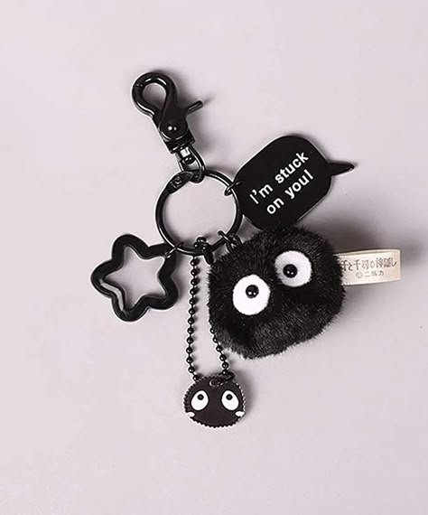 Soot Sprite Craft, Soot Sprite Keychain, Plush Keychain Aesthetic, Cute Plush Keychain, Keychain Making Ideas, Soot Sprite Plush, Ghibli Keychain, Things To Get On Amazon, Cloth Keychain