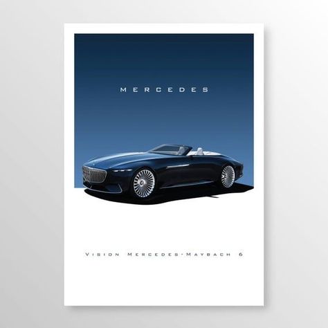 Mercedes Maybach 6 Car Poster Classic Car Auto Art Wall - Etsy Luxury Car Poster Design, Car Poster Design Ideas, Cars Poster Design, Car Poster Advertising, Car Poster Design Graphics, Car Design Poster, Car Ads Design, Car Poster Design, Car Graphic Design