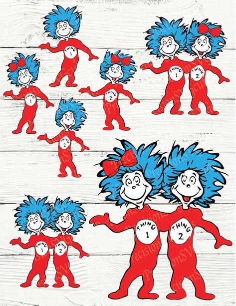 Dr Seuss Diy Costumes, Thing One And Thing Two, Thing One Thing Two, Dr Seuss Crafts, Thing 1 And Thing 2, Seuss Crafts, Kindergarten Coloring Pages, Thing One, Seuss Party