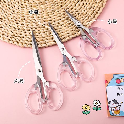 Kawaii Paper, Tailor Scissors, Small Scissors, Sewing Scissors, Planner Pens, Cute Pens, Transparent Paper, Office Stationery, Sewing Tools