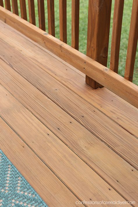 Staining the deck with Thompson's Waterseal. Deck Stain And Sealer Colors, Canyon Brown Deck Stain Sherwin Williams, Wooden Deck Stain Colors, Behr Sandal Deck Stain, Light Brown Deck Paint, Back Deck Stain Ideas, Super Deck Sherwin Williams, Pine Deck Stain Colors, Deck Stain Colors For Tan House