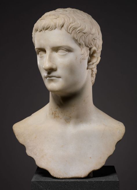 Caligula, marble bust. The Metropolitan Museum of Art, New York | Britannica.com Caligula Roman Emperor, Marble Bust, Rome Antique, Roman Sculpture, Ancient Sculpture, Roman Emperor, Roman History, Greek Art, Male Portrait