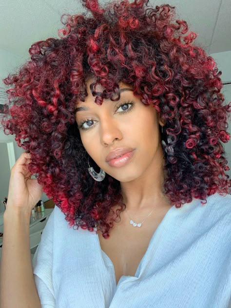 Cherry Hair Colors, Blonde Curly Wig, Curly Afro Wig, Natural Afro, Red Curly Hair, Cherry Hair, Hot Hair Colors, Colored Curly Hair, How To Lighten Hair