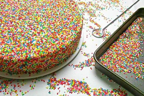 Fairy Bread Sponge Cake Milk Bar Birthday Cake, Easy Bake Cake, Momofuku Milk Bar, Sponge Cake Recipe, Fairy Bread, Australia Food, Sponge Cake Recipes, Milk Bar, Buttercream Icing